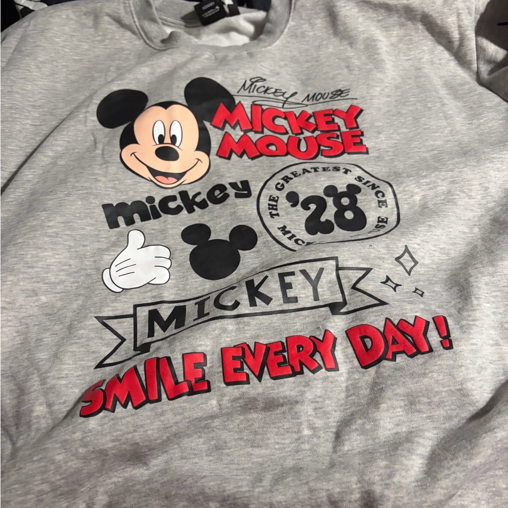 Mickey Mouse Graphic Crewneck Sweatshirt - Gray